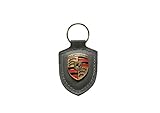 Porsche Grey Crest Key Tag Ring