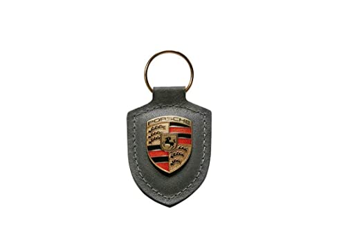 Porsche Grey Crest Key Tag Ring