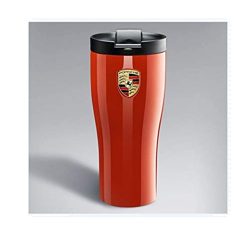 Genuine Porsche Double Walled Stainless Thermal Tumbler Thermos Lava Orange