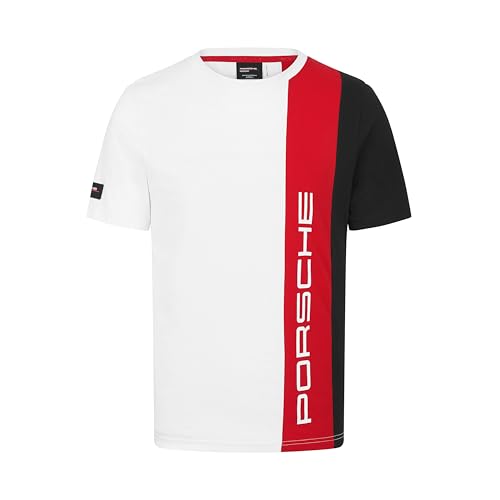 Porsche Motorsport Mens Stripe Tshirt - White - Size: L