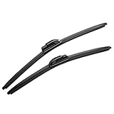 MOTIUM 22'+22' Super Silicone Windshield Wiper Blades, Fit for J hook Wiper Arms (set of 2)