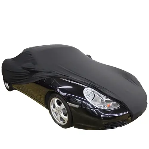 DJJUAJK Indoor Car Cover Compatible with Porsche 911/718 Boxster/Carrera/Turbo/Luxurious Fabric Custom-fit Breathable Dust-Proof Stretch Car Cover for Underground Garage, Car Show