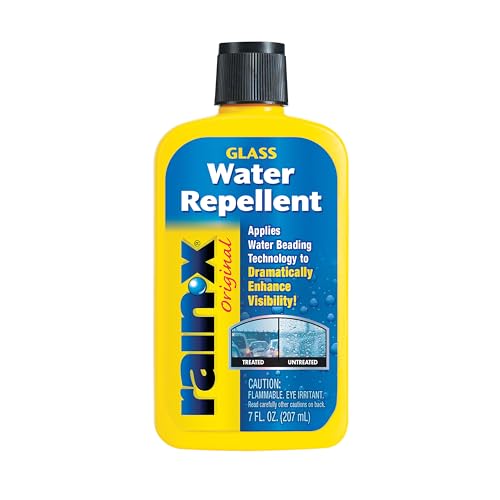 Rain-X 800002243 Glass Treatment, 7 oz. - Exterior Glass Treatment To Dramatically Improve Wet Weather Driving Visibility During All Weather Conditions, Yellow (Packaging May Vary)