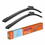 WOWIPER 22'+20' Silicone Wiper Blades Replacement for Toyota Tacoma 2022-2017/Jeep Compass 2017-2007/Chevy Malibu 2008-2004,22 and 20 inch Windshield Wiper Blades for My Car (Set of 2)