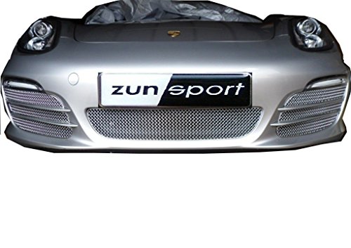 Zunsport Compatible with Porsche Boxster 981 - Front Grill Set (Without Parking Sensors) - Silver Finish (2012-2016)