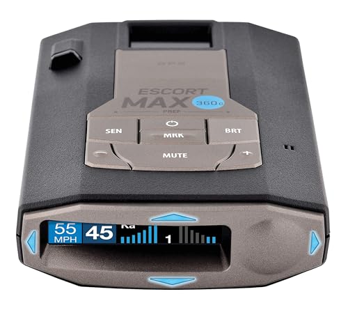 Escort MAX360c Laser Radar Detector - WiFi and Bluetooth Enabled, 360° Protection, Extreme Long Range, Voice Alerts, Apple CarPlay and Android Auto Compatible, Black