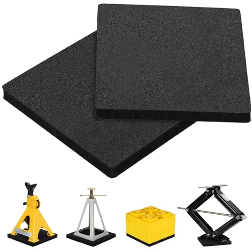 OULEME RV Leveling Block Flex Pads, 8.5” Rubber Jack Pads, Anti-Vibration & Anti-Slip Mats, for Camper Travel Trailer Jacks & Stands & Stabilizers on Uneven Surfaces, 2-Pack