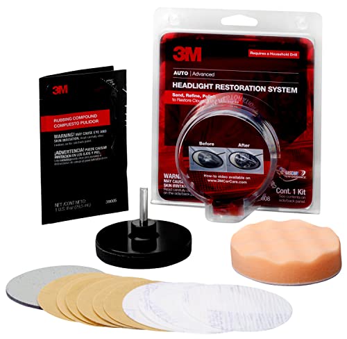 3M Headlight Lens Restoration System, 39008, 1 Kit