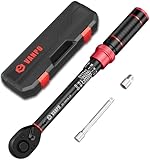 VANPO 1/4-inch Drive Click Torque Wrench, 20-240 in. lb/2.3-27.1 Nm, Inch Pound Torque Wrench Set with 1/4' to 3/8' Adapter, 10cm Extension Bar, Small Bike Torque Wrench for MTB, Bicycle Maintenance