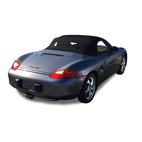 compatible with Porsche Boxster 986 1997-2002 Convertible Top With Heated Glass Window Canvas Cloth (Black)