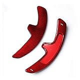 M.JVisun Genuine Carbon Fiber Auto Car Steering Wheel Paddle Shifter Extensions for Porsche 991 Cayman 981 Carrera Boxster - Red