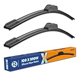 22'+22' Silicone Wiper Blades Fit For Ford F150 F250 F350 2021-2012 Expedition 21-08 Chevy Silverado 2006-1999 Impala 13-06 Tahoe 2020-2015,2006-2001 Original Factory Replacement Wiper Blades,Hook