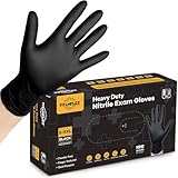 TitanFlex Disposable Nitrile Exam Gloves, 6-mil, Black, Large 100-ct Box, Heavy Duty Disposable Gloves, Cooking Gloves, Mechanic Gloves, Latex Free Gloves, Food Safe Rubber Gloves for Food Prep