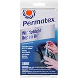 Permatex 09103 Automotive Windshield Repair Kit For Chipped And Cracked Windshields. Permanent Air-Tight Repairs, With Repair Syringe & Plunger, 9-piece Kit