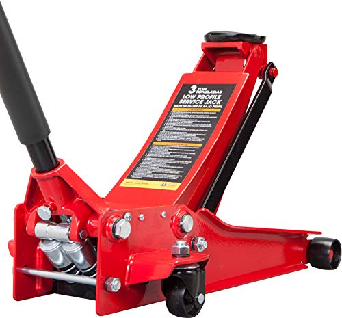 BIG RED ATZ830026XR Torin Hydraulic Ultra Low Profile Heavy Duty Steel Service/Floor Jack with Dual Piston Quick Lift Pump, 3 Ton (6,000 lb) Capacity, Red