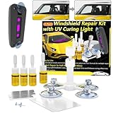 Windshield Crack Repair Kit, Windshield Repair Kit For Chips And Cracks, Car Windshield Repair Kit, Quick Fix Cracks, Fix Chip In Windshield, With Pressure Injector And Accelerated Curing (4Pack)