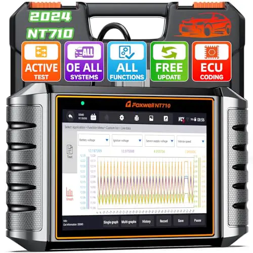 FOXWELL NT710 fit for Porsche OBD2 Scanner Tablet Diagnostic Tool Full System Code Reader Bi-directional Scan Tool with All Service Reset Oil EPB CKP TPS ABS Bleeding Battery Registration ECU Coding