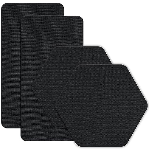 GEAR AID Tenacious Tape Gore-TEX Fabric Patches for Quickly Fixing Holes and Tears in Jackets, Gloves, Rain and Ski Pants | Black | 2.5” x 2.8” Hexagon, 2.5” x 4” Rectangle, 4 Patches