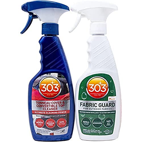 303 Products Convertible Fabric Top Cleaning and Care Kit - Cleans And Protects Fabric Tops - Includes Tonneau Cover And Convertible Top Cleaner 16 fl. oz. + Fabric Guard, (30520)