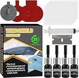 Windscreen Repair Kit, Windshield Repair Kit with Enhanced Injection Head, 4 Pack Windscreen Chip Repair Kit to Repair Scratches, Cracks, and Star-Shaped Crack