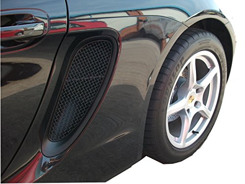Zunsport Compatible With Porsche Cayman/Boxster 981 (All) - Side Vents Grill Set - Black finish (2012 to 2016)