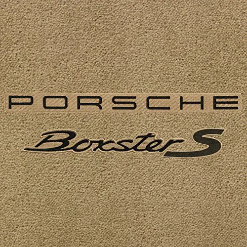 Lloyd Mats ® - Ultimat Bamboo Front Floor Mats for Porsche Boxster 2000-18 with Black Porsche Boxster S Lettering on Beige Applique