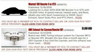 Why you should join the Porsche Club of America (PCA). Classifieds access