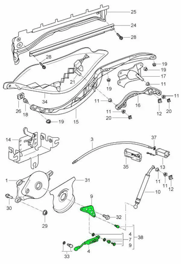 Exploded View of Convertible Components