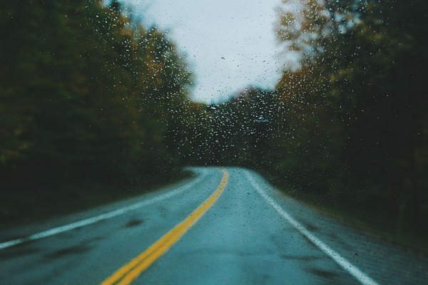Rain Wet Curvy Road