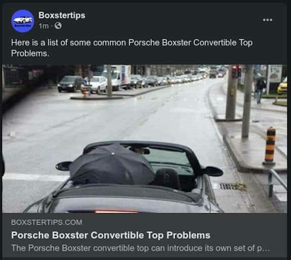 Boxstertips - Porsche Boxster Convertible Top Problems