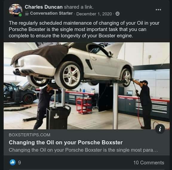 Boxstertips - Changing the Oil on Your Porsche Boxster