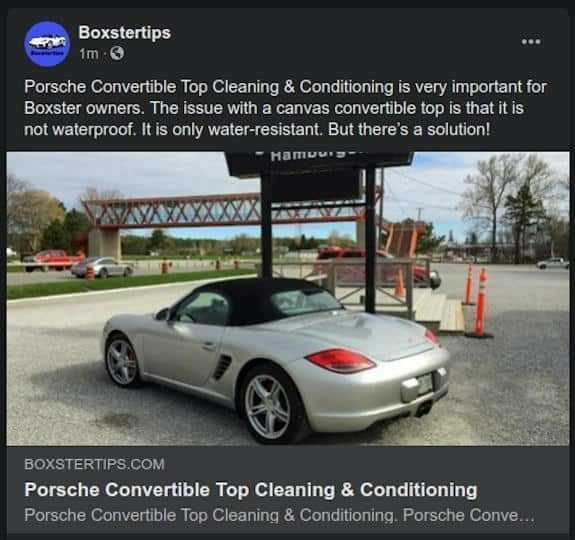 Boxstertips - Porsche Convertible Top Cleaning and Conditioning