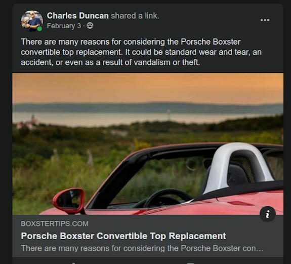 Boxstertips - Porsche Boxster Convertible Top Replacement
