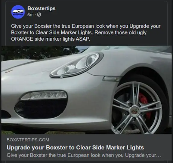 Boxstertips - Upgrade your Boxster to Clear Side Marker Lights