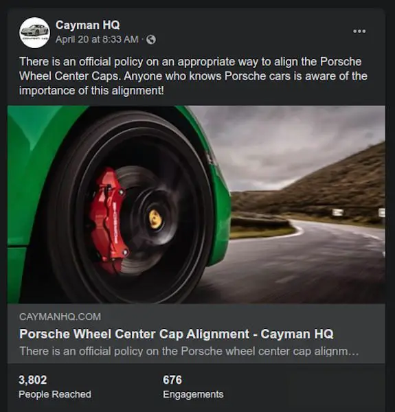 CaymanHQ - Porsche Wheel Center Cap Alignment - Article